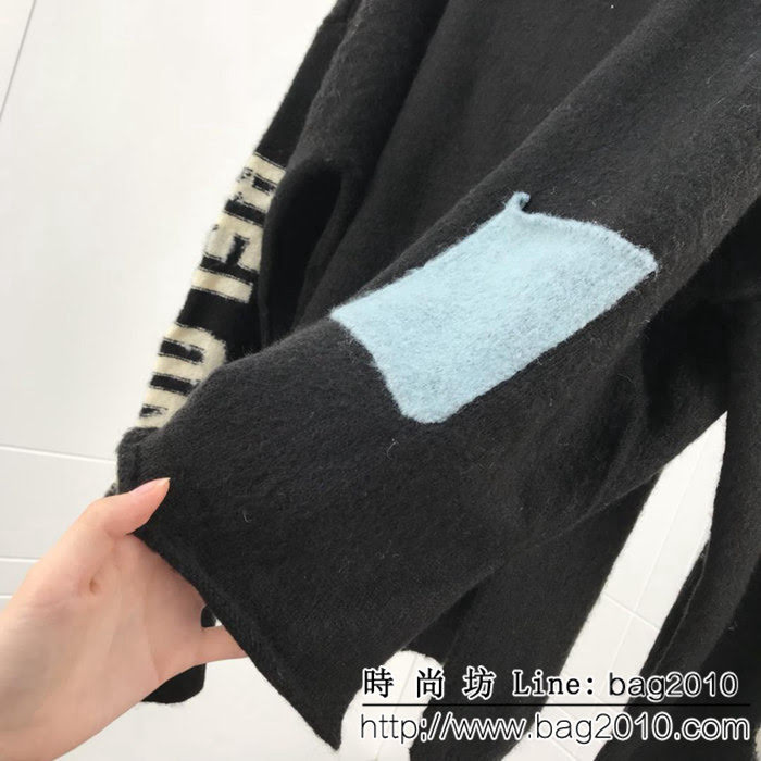 AMBUSH18SS 高領純羊毛毛衣 袖子提花LOGO 前後不規則長短剪裁工藝 原版寬鬆版 高版本情侶款 ydi2311